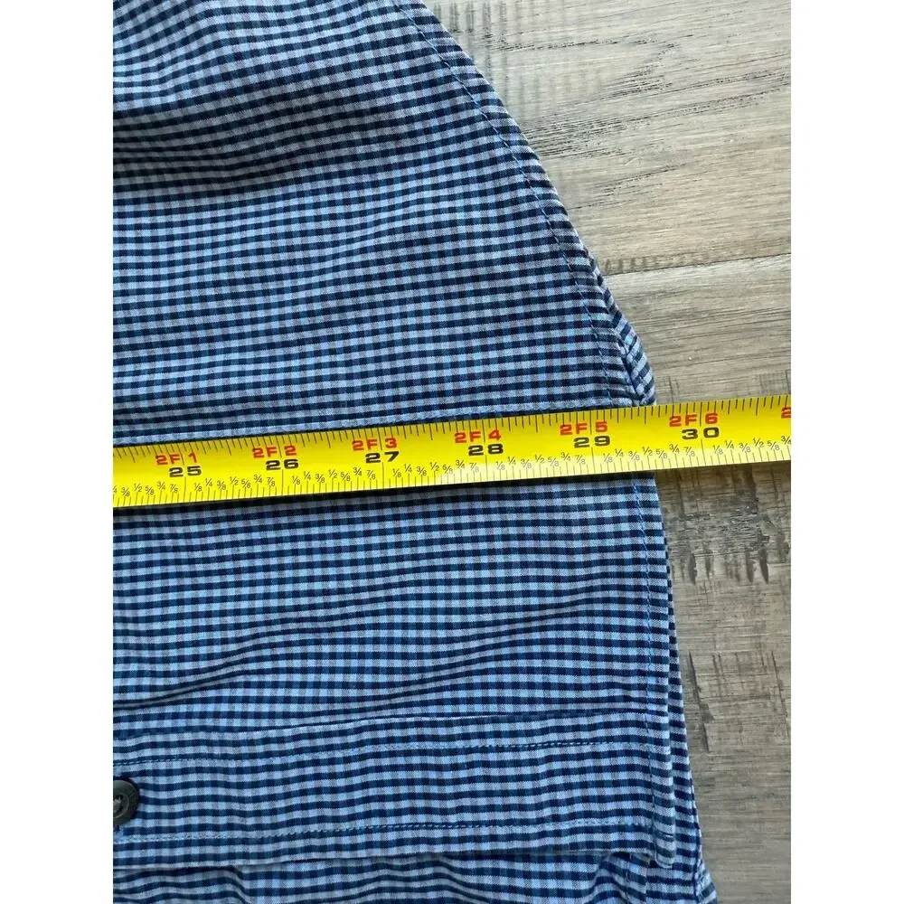 Banana Republic Men's Slim Fit Button Down Long Sleeve Blue Gingham Size Medium